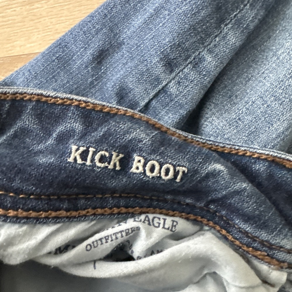American Eagle Women's Kick Boot Jeans Size 6 Low Rise Stretch Flared Western - Picture 8 of 12